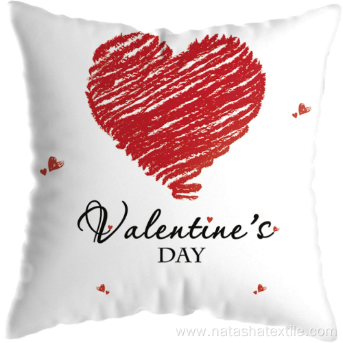 Valentine's Day heart shape printing decoration cushion